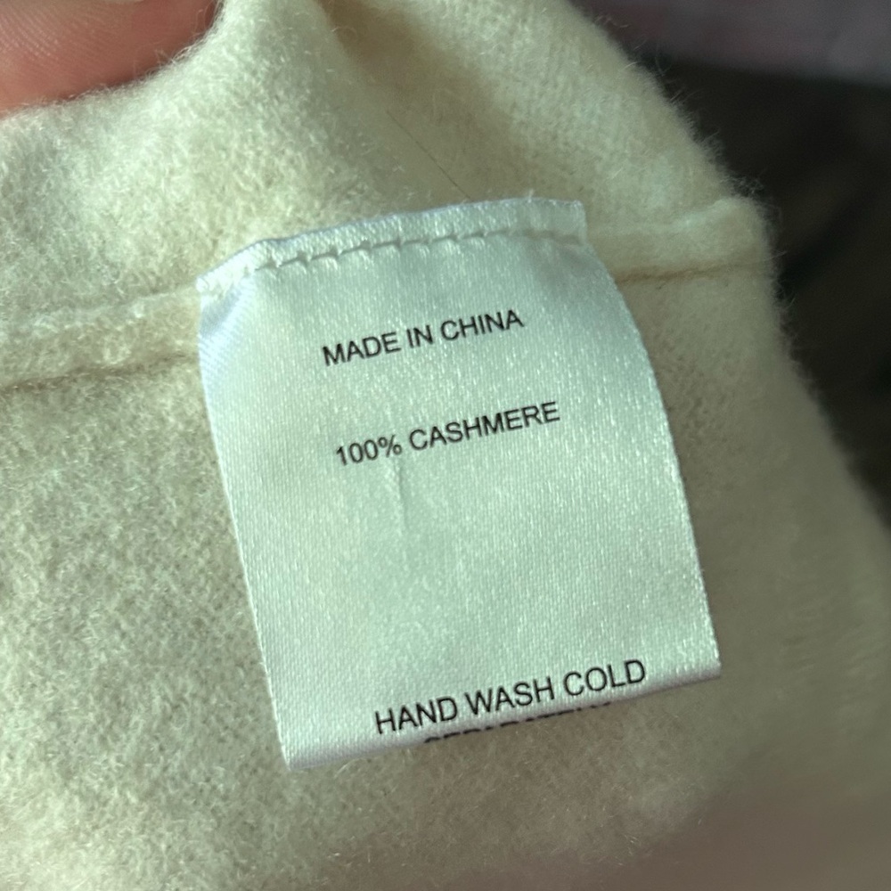 Quince Mongolian Cashmere Crewneck Sweater in Ivory Sz S - Picture 9 of 9